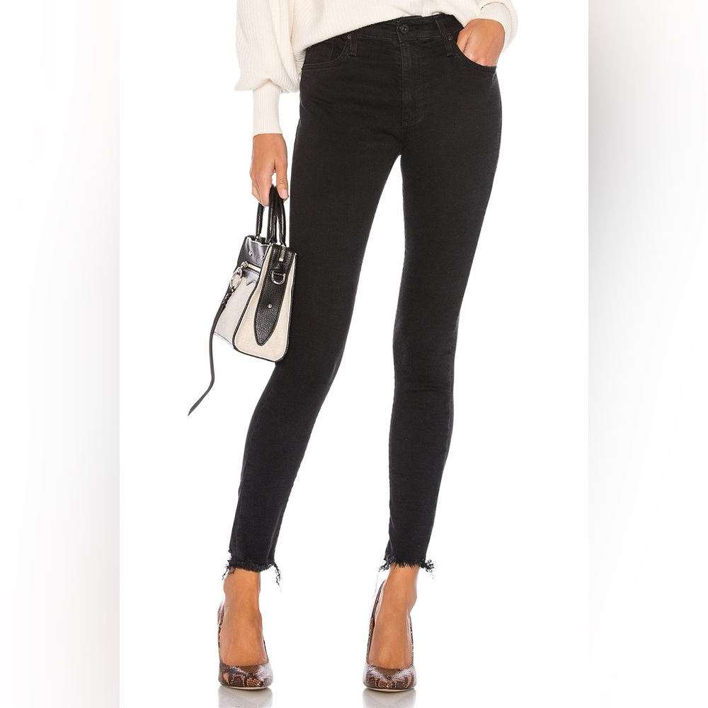 AG Adriano Goldschmied - The Farrah Skinny Ankle High Rise Jeans Size 26R Black
